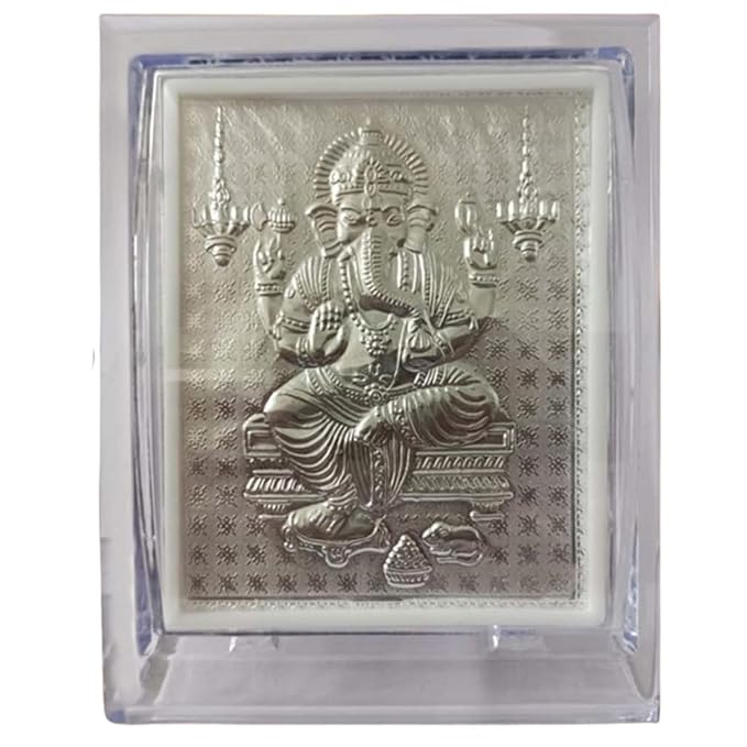 Ganesh German Silver Frame Housewarming, Puja Gifts, Return Gift For Guests