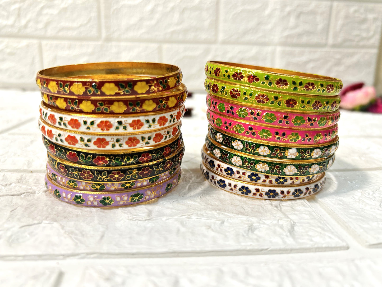 Meenakari Handpainted Bangles, Wedding Favors, Puja Gifts, Bridesmaid Gifts, Mehndi Giveaway