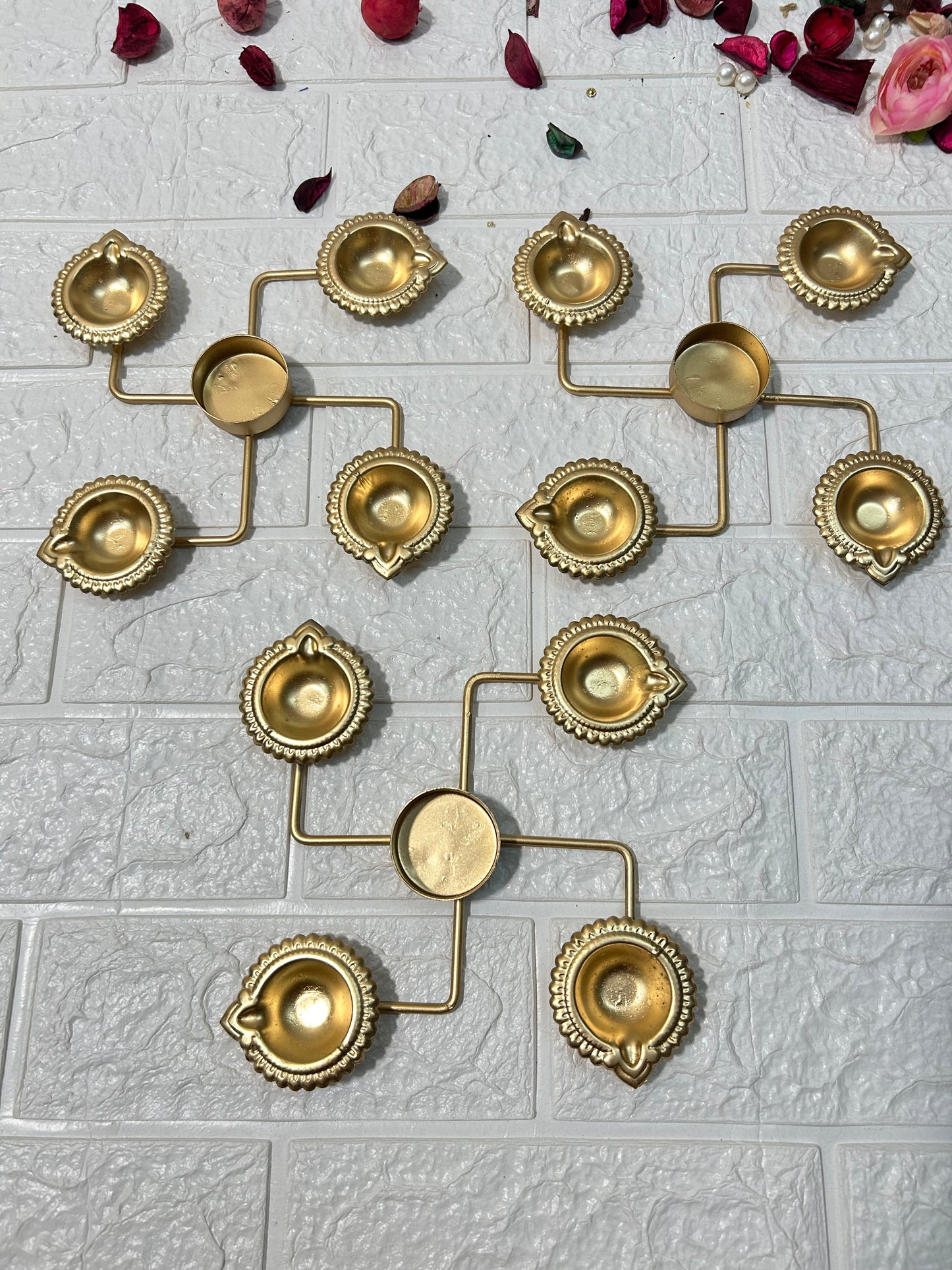 Golden Swastika Candle Holder Diya Diwali Gifts, Corporate Gifts, Wedding Favors, Puja Gifts, Return Gifts