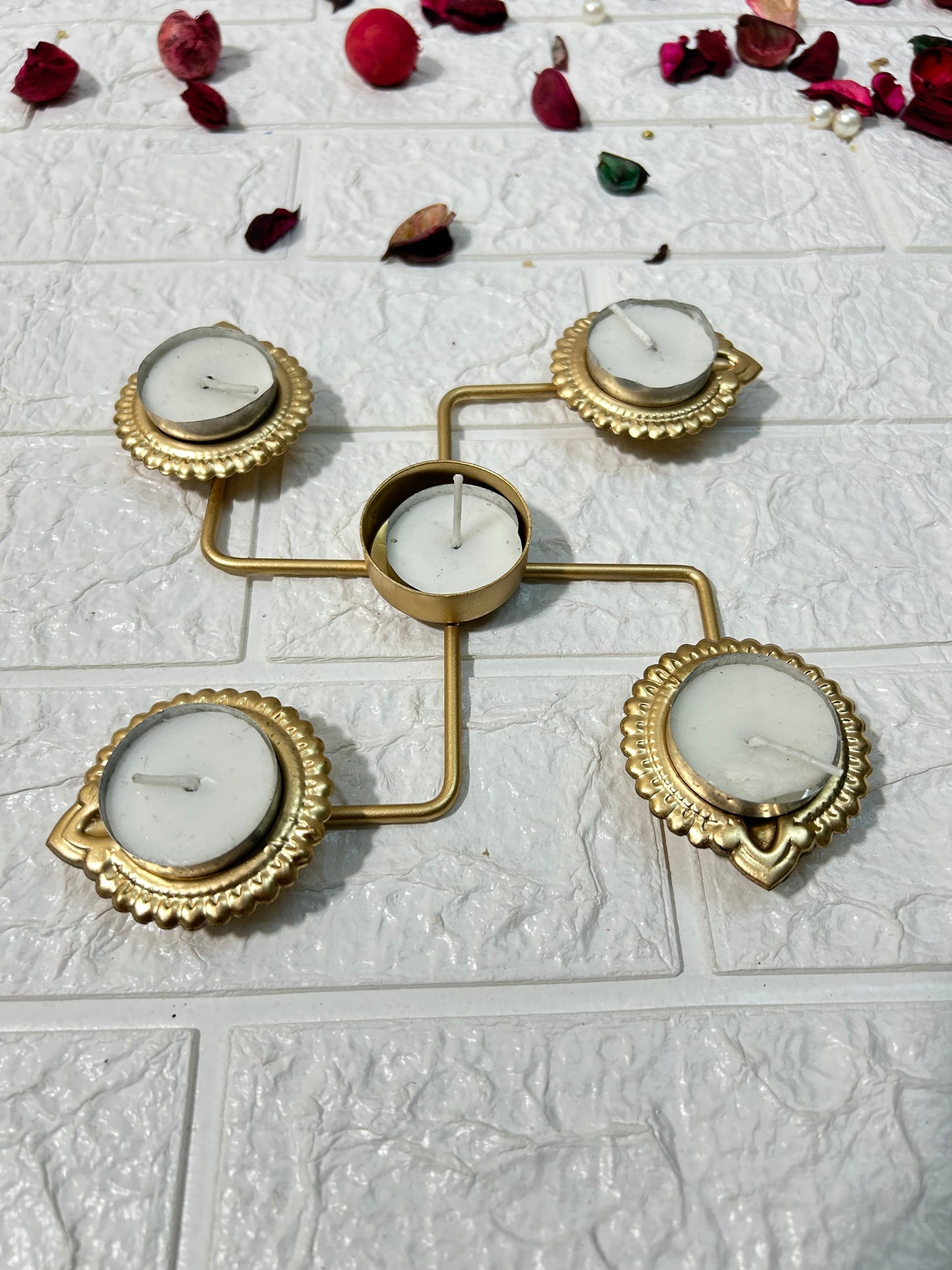 Golden Swastika Candle Holder Diya Diwali Gifts, Corporate Gifts, Wedding Favors, Puja Gifts, Return Gifts