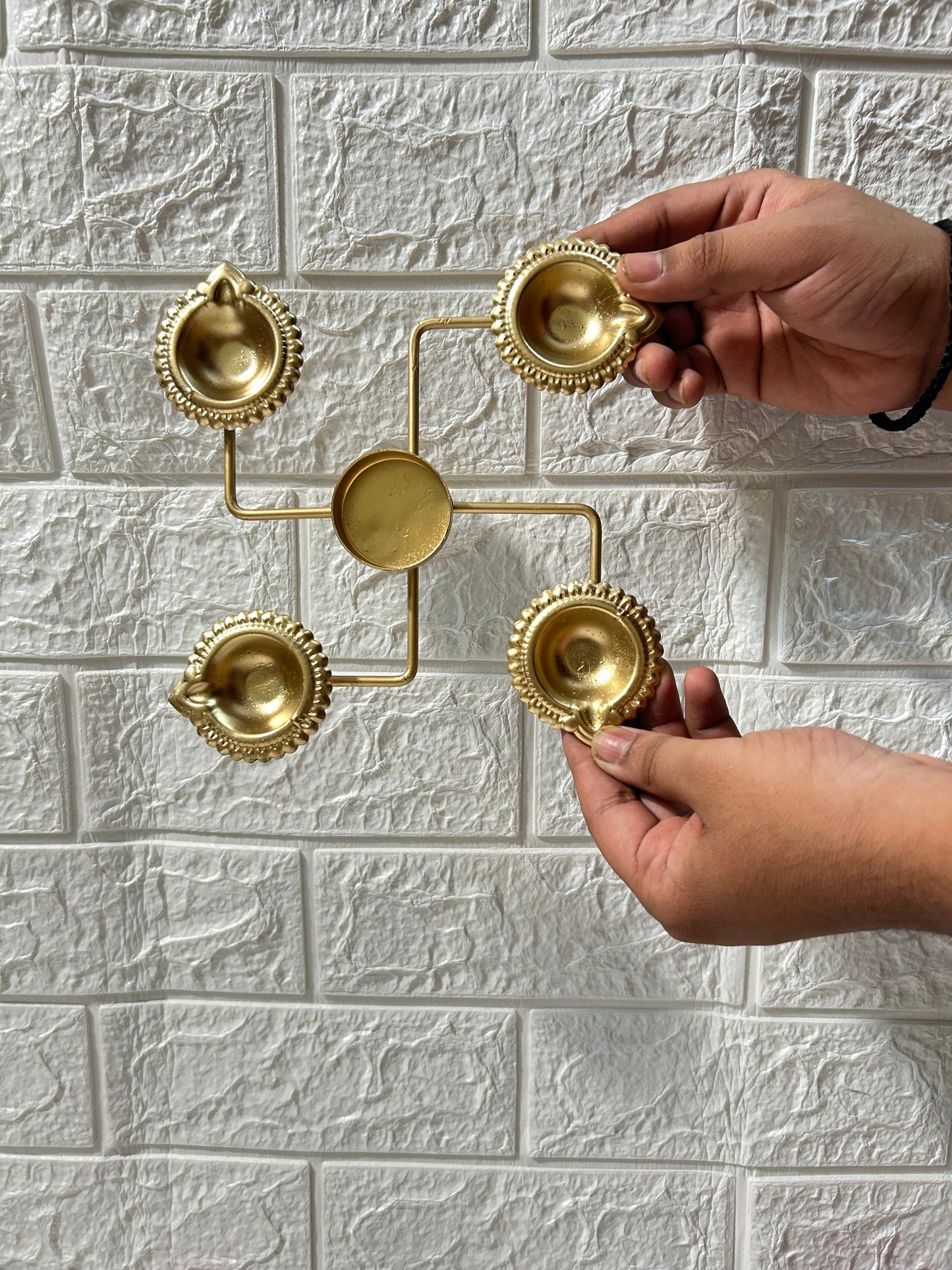 Golden Swastika Candle Holder Diya Diwali Gifts, Corporate Gifts, Wedding Favors, Puja Gifts, Return Gifts