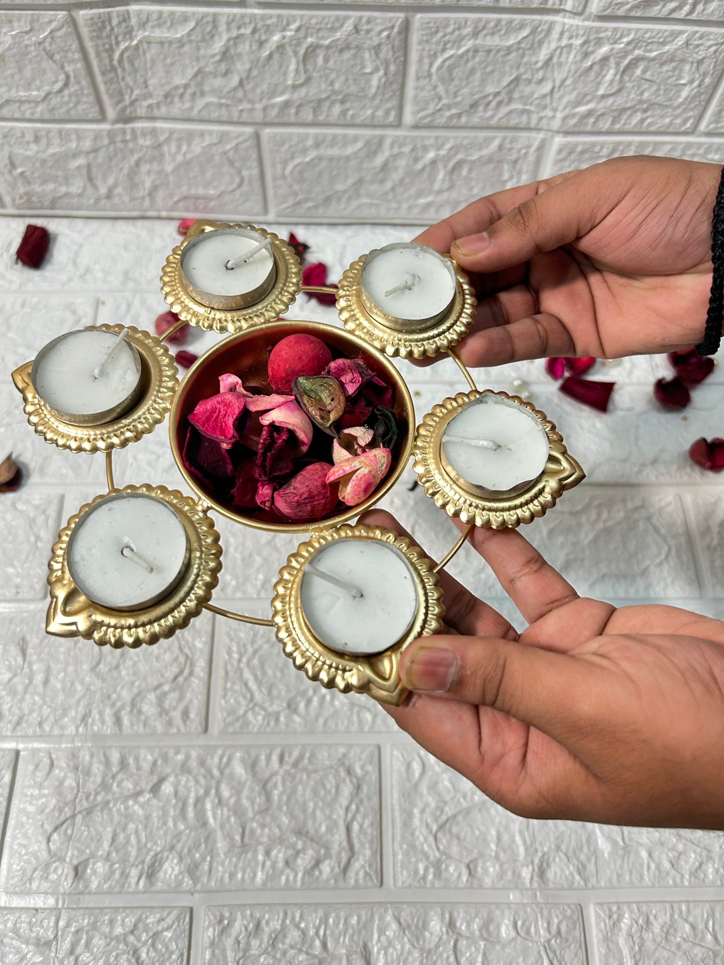metal urli diwali decor