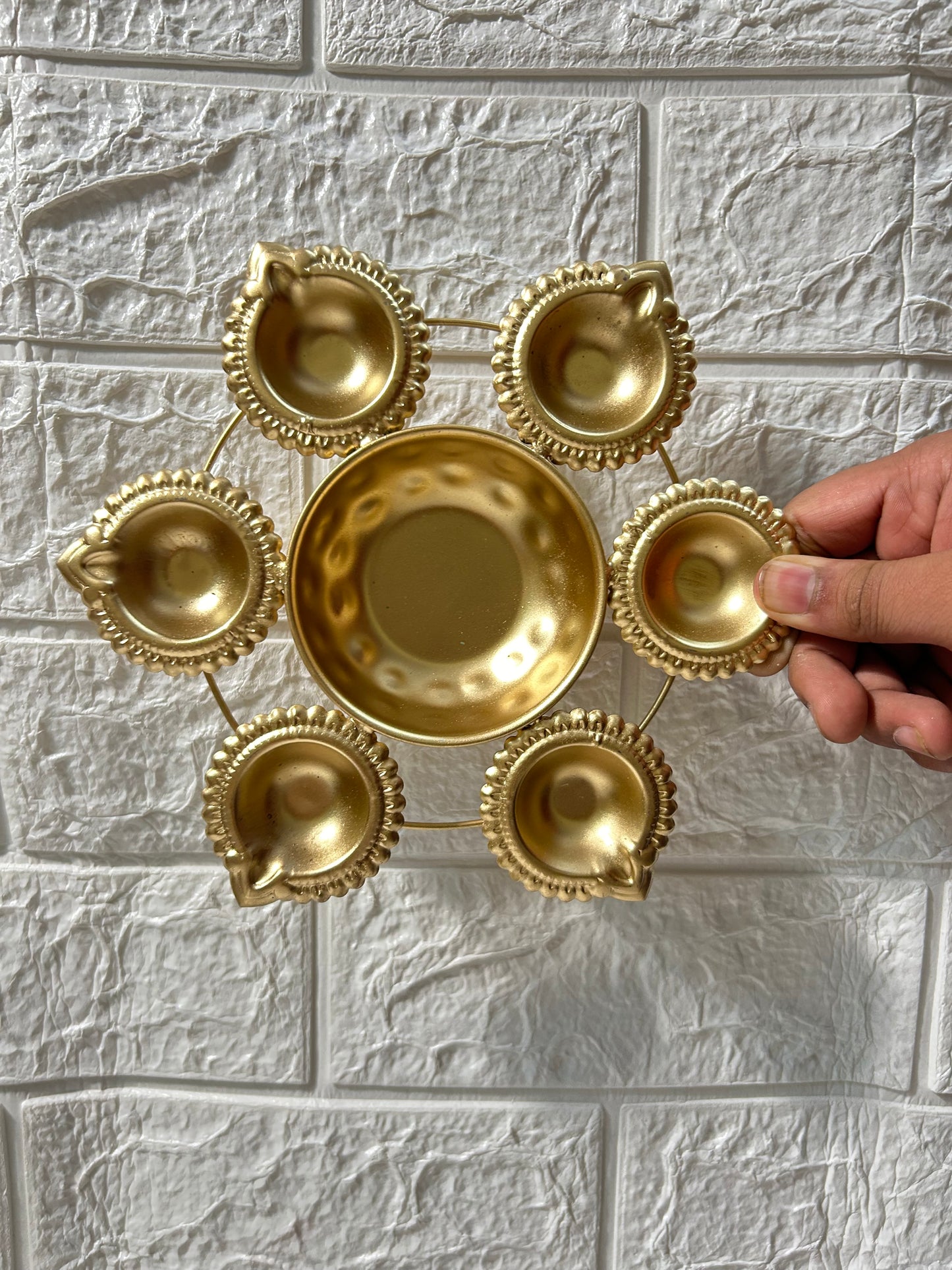 metal urli diwali decor