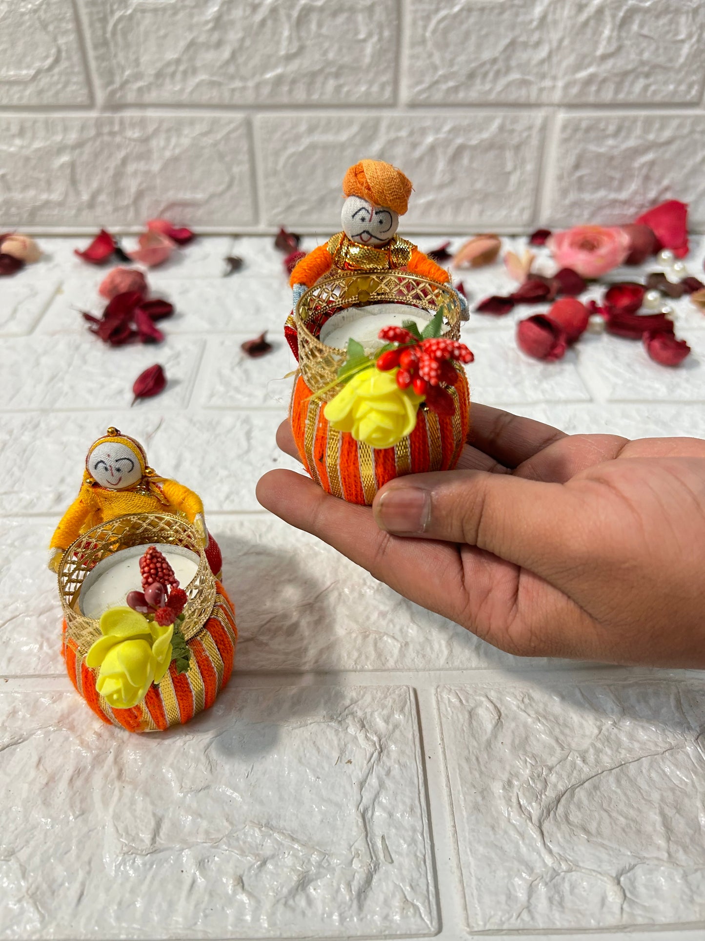 Puppet T-Light Candle Holders Diwali Decor, Christmas Gifts, Puja Favors, Housewarming, Baby Shower Return Gifts