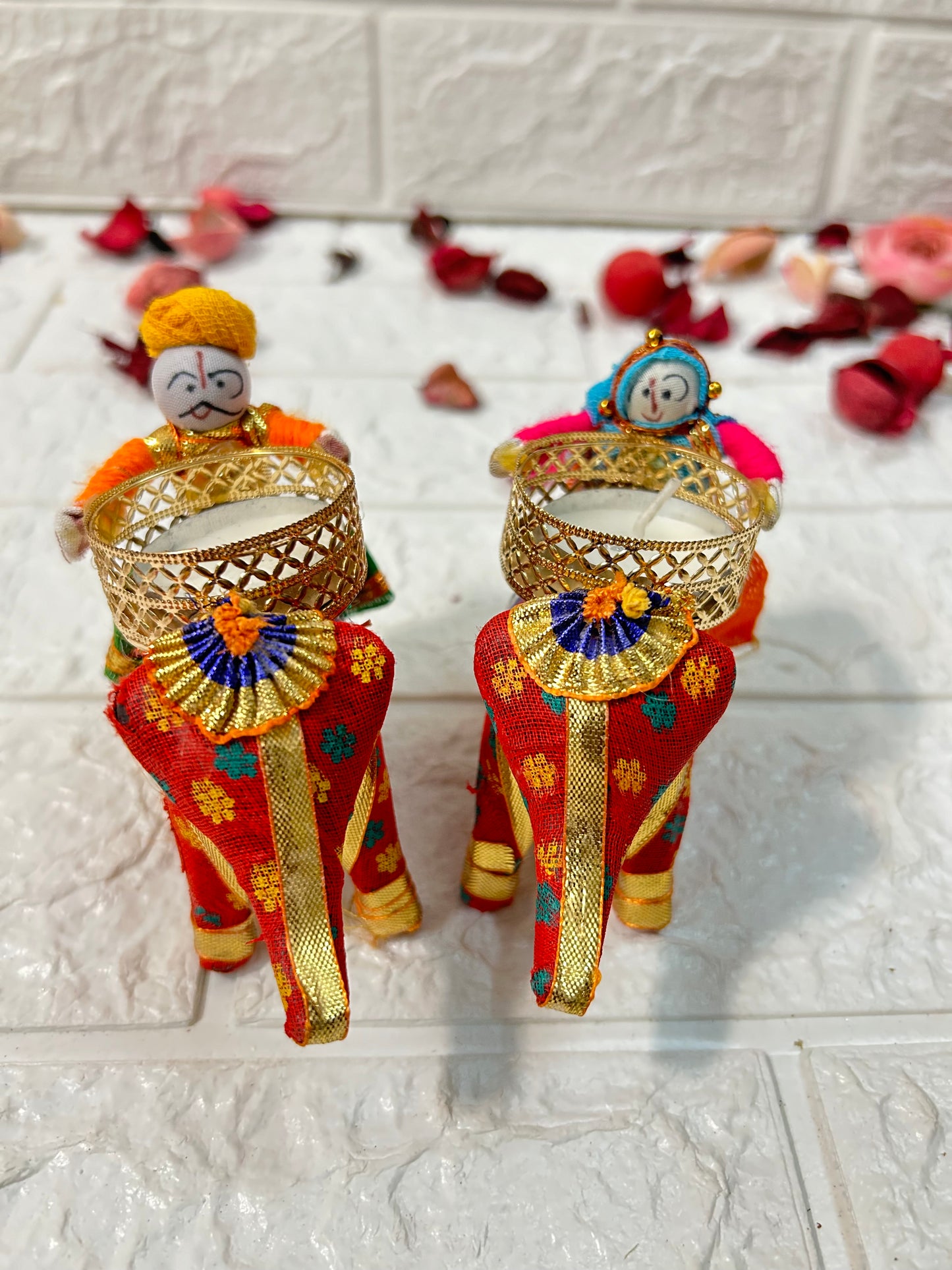 Elephant & Puppet T-Light Candle Holders For Return Gifts, Diwali Party Gifts, Housewarming Gifts For Guests