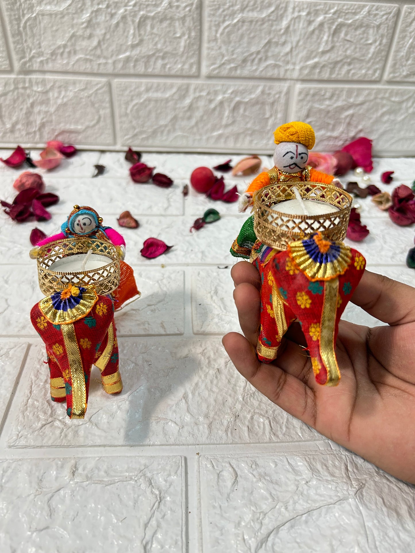 Elephant & Puppet T-Light Candle Holders For Return Gifts, Diwali Party Gifts, Housewarming Gifts For Guests