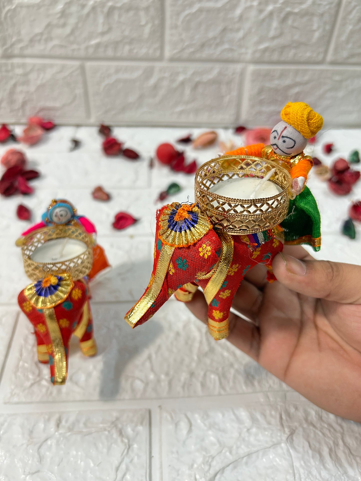 Elephant & Puppet T-Light Candle Holders For Return Gifts, Diwali Party Gifts, Housewarming Gifts For Guests