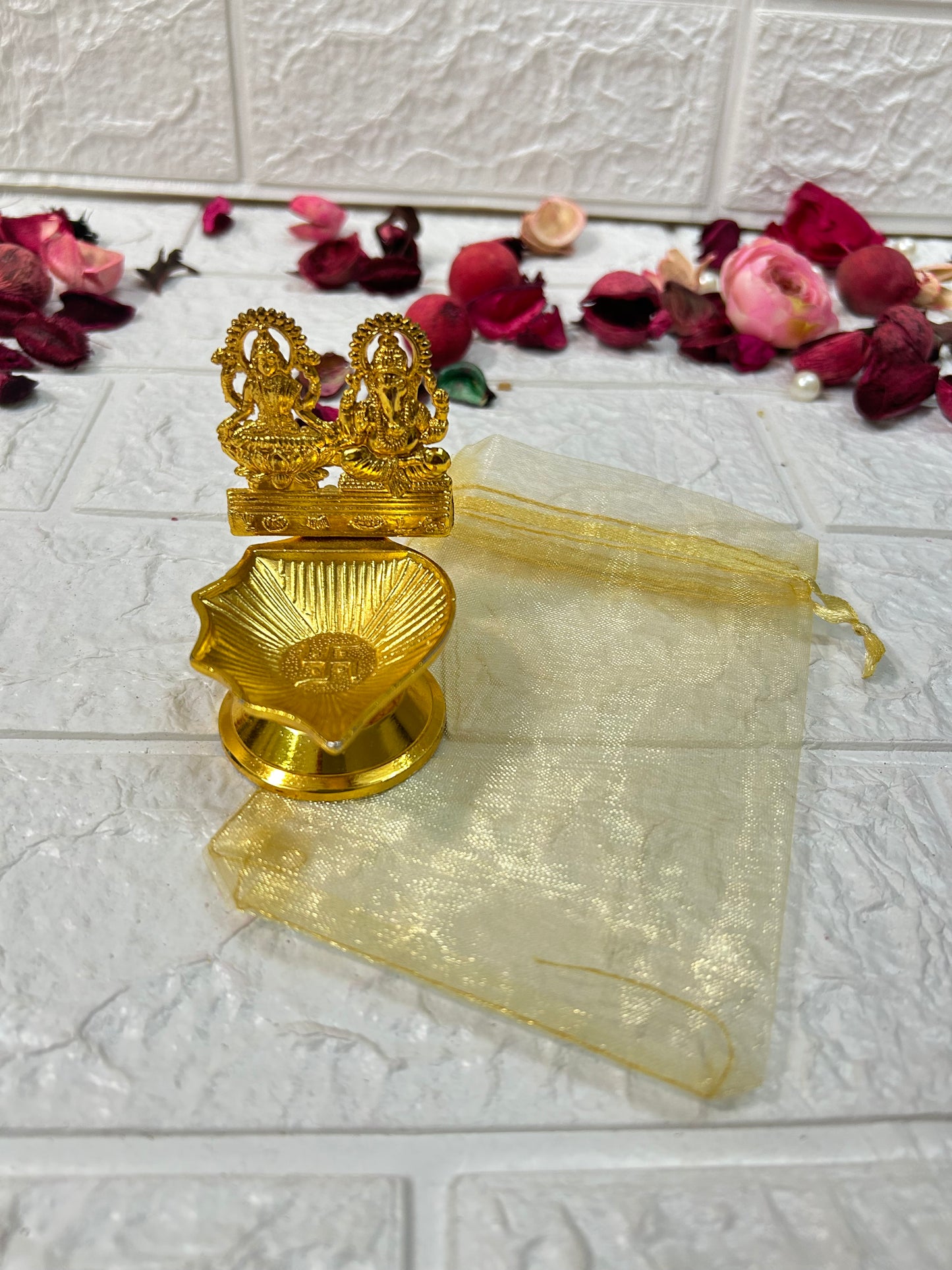 Brass Lakshmi & Ganesh Ji Diya, Diwali Puja Gift, Housewarming Gifts, Navratri, Ganesh Chaturthi Gifts For Guests