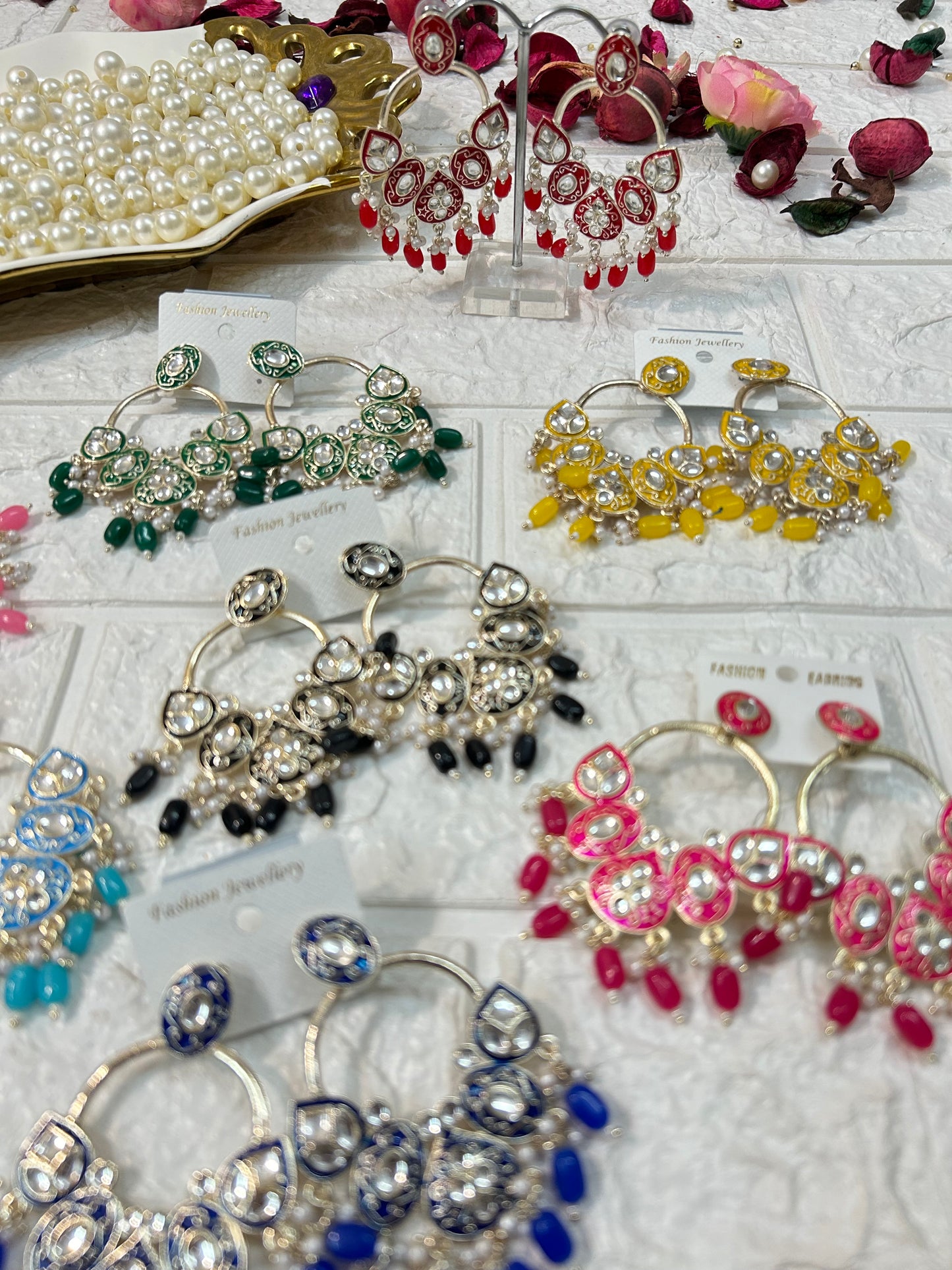 Assorted Mix Colors Meenakari Earrings, Bridesmaid Gifts, Mehndi Sangeet Gifts, Return Gifts For Guests