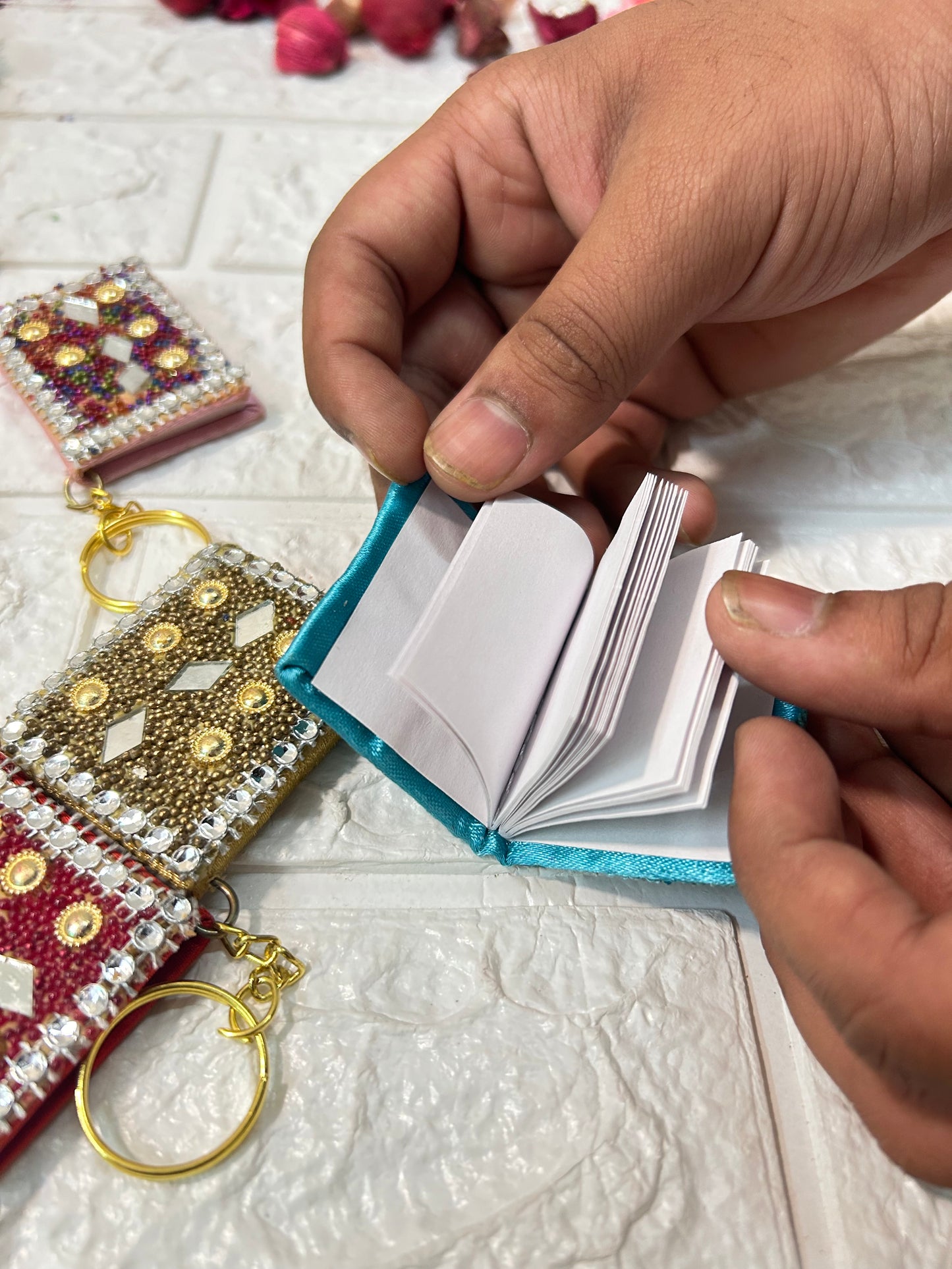 Handmade Lac Mini Diary Keychains, Indian Handicraft Gifts