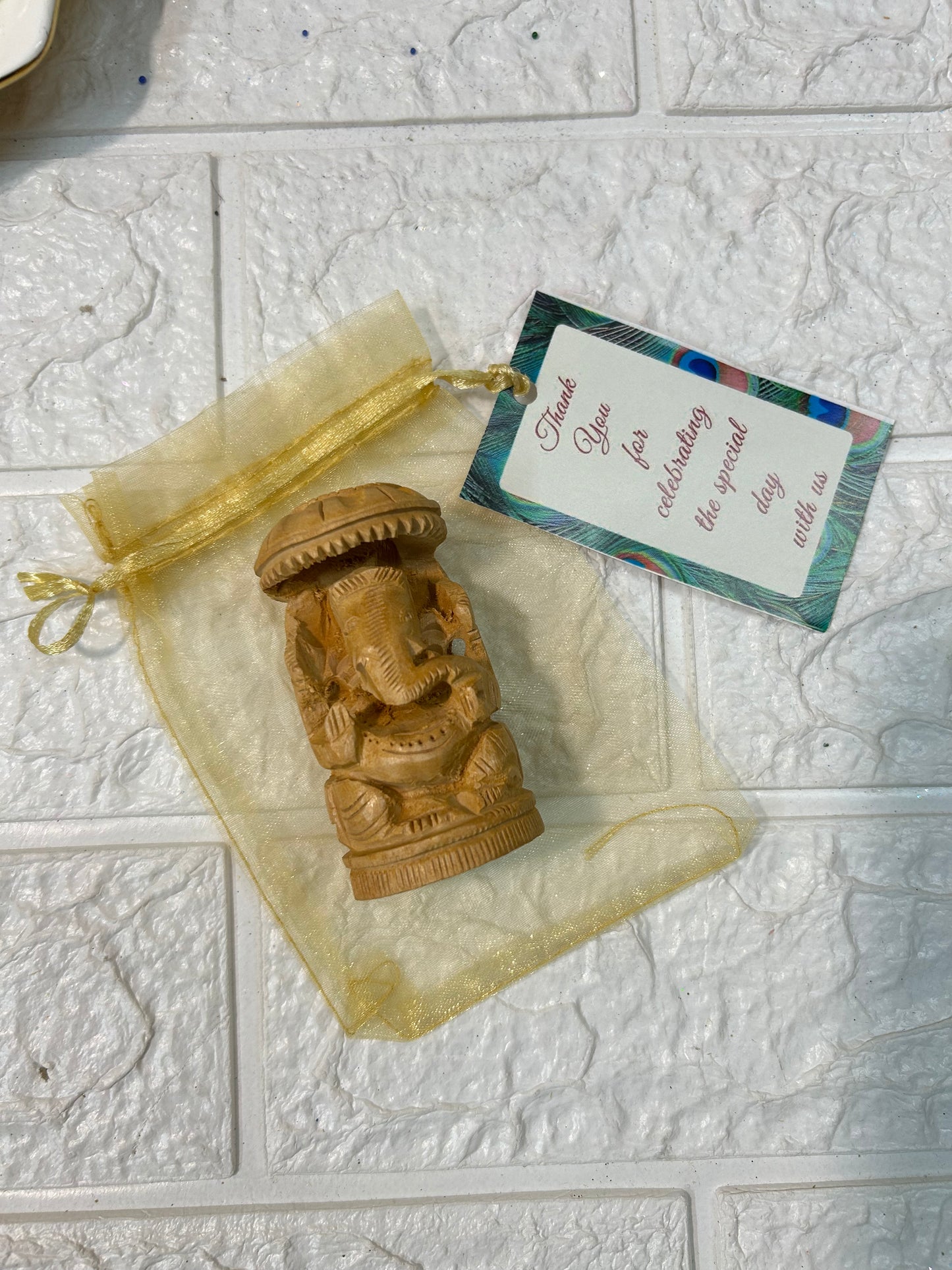Wooden Hand Carved Ganesh Idol