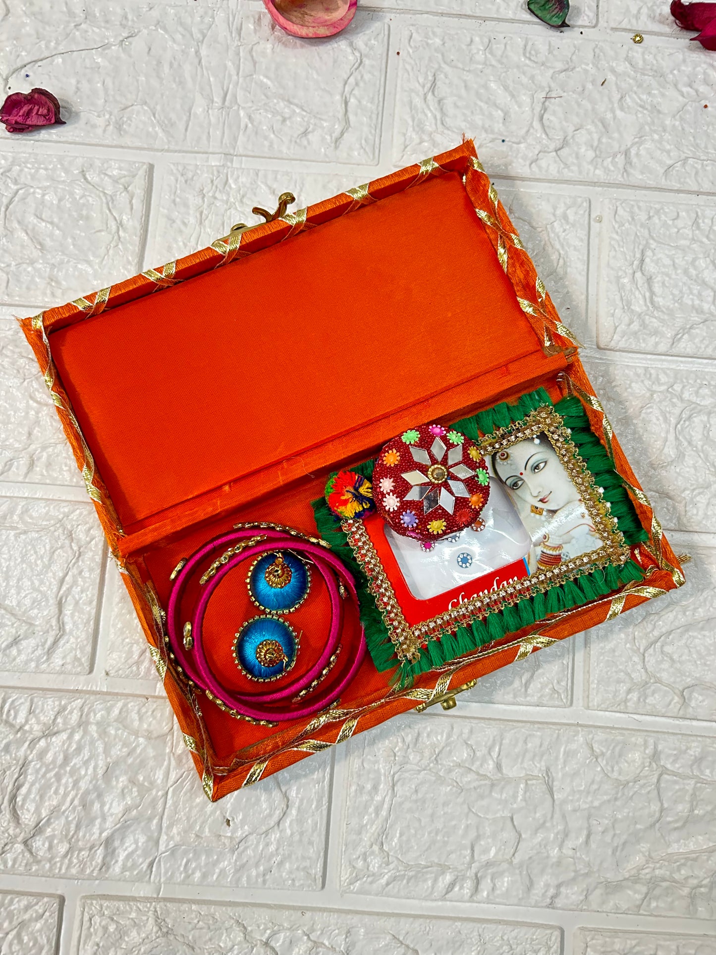 Shagun Box, Bangles, Bindi, Earrings, Sindoor Box Combo For Mehndi , Bridesmaid Gifts