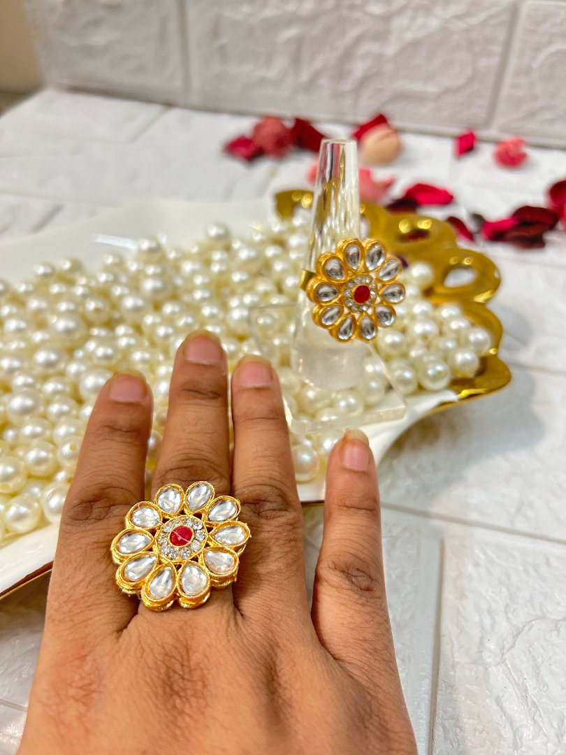 Kundan Adjustable Rings Wedding Favors Mehndi Sangeet Return Gifts For Guests Bridesmaid Gifts