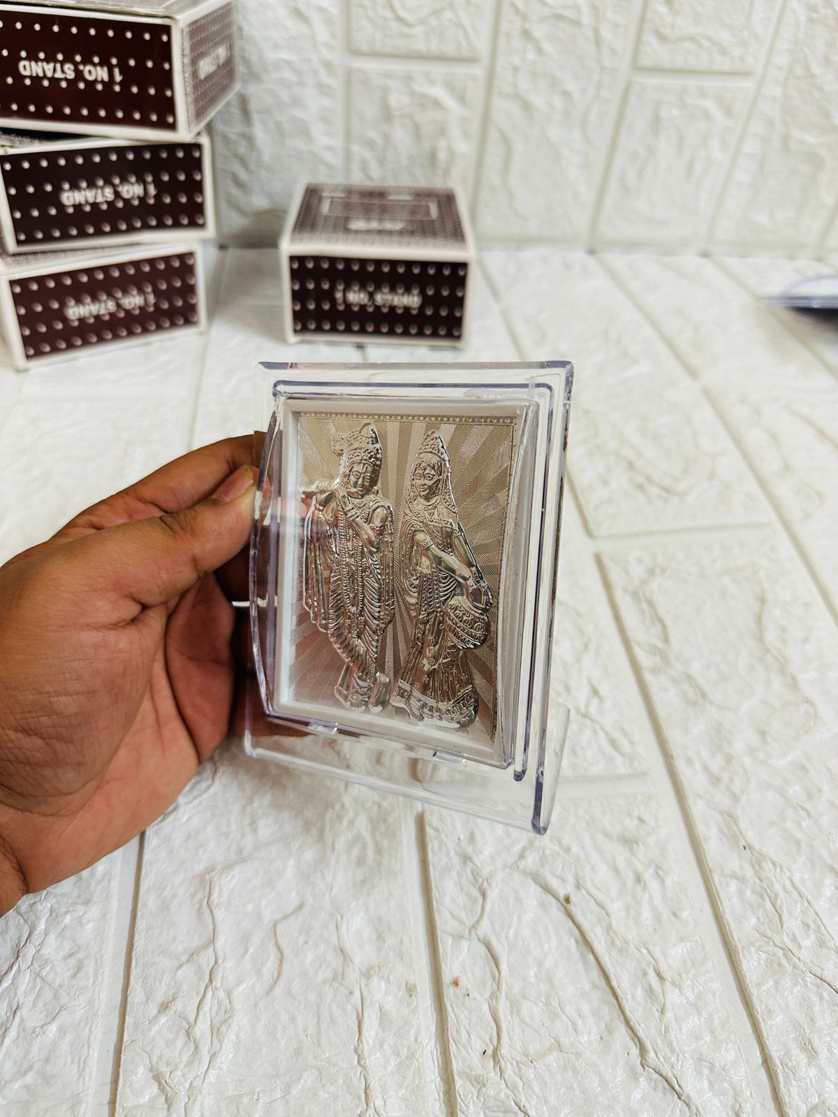 Radha Krishna Silver Frame For Wedding Favors Return Gifts