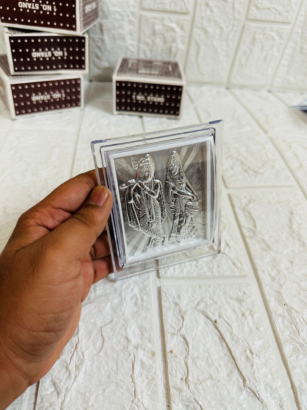 Radha Krishna Silver Frame For Wedding Favors Return Gifts