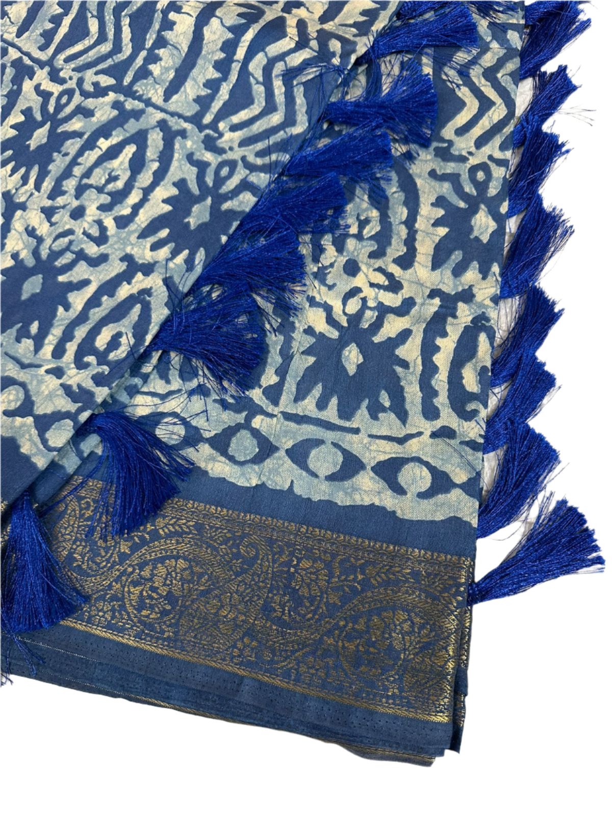 Blue silk Zari Border Party Casual Wear Saree