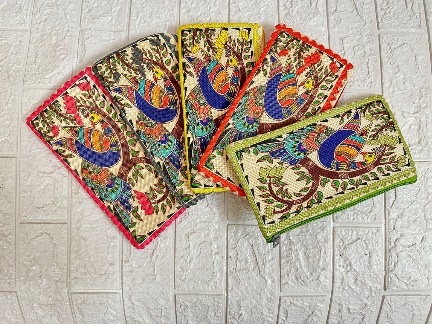 Madhubani Print Pouches, Clutches, Bags For Return Gifts
