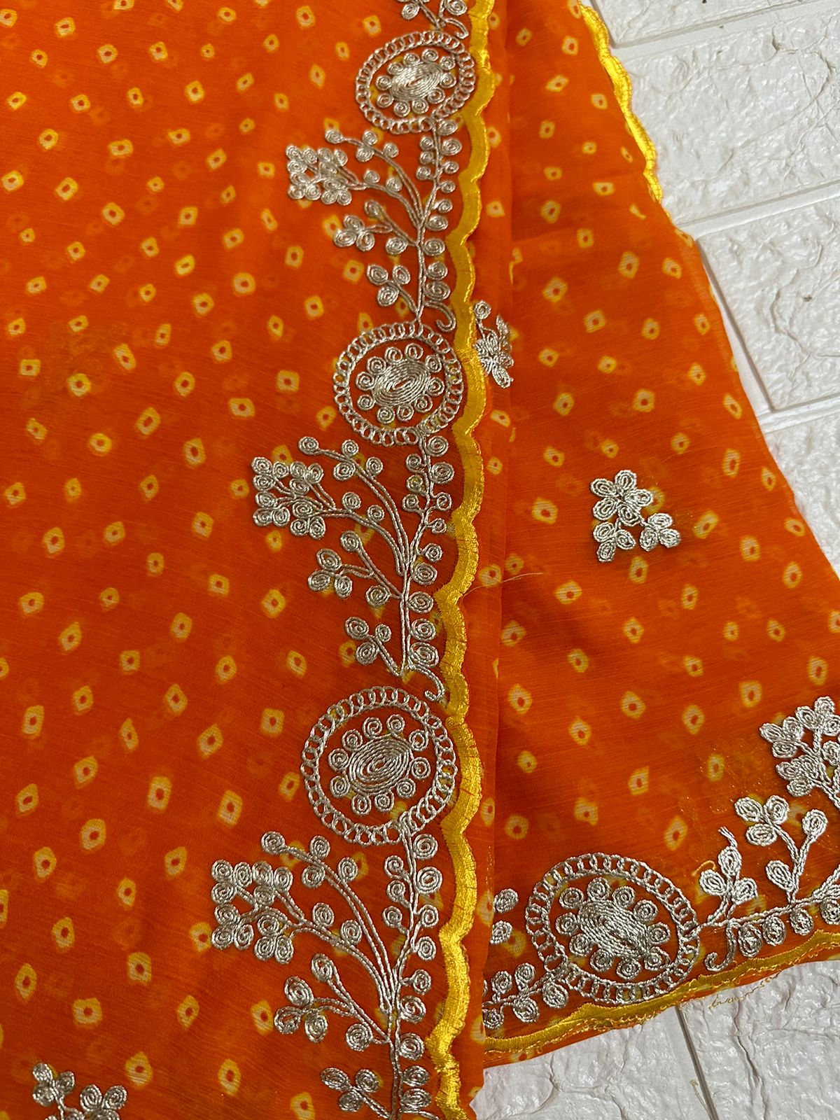 Traditional Bandhani Embroidery Saree Party Wedding Wear Saree
