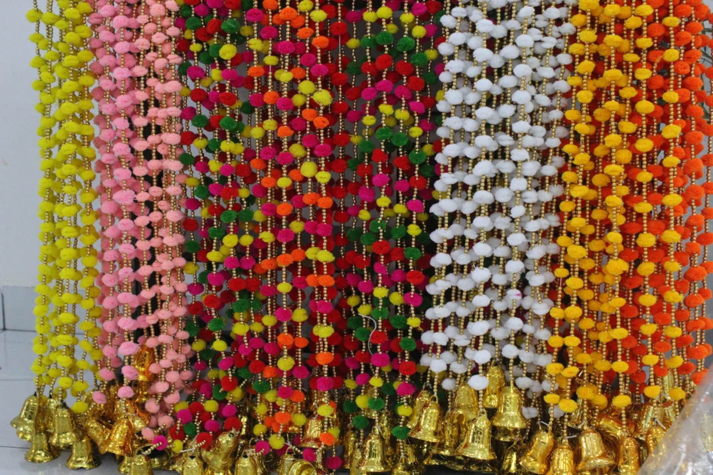Pom Pom Decorative Hangings Wedding Decor Party Decoration Puja Backdrop Housewarming Diwali Christmas Decr Garlands