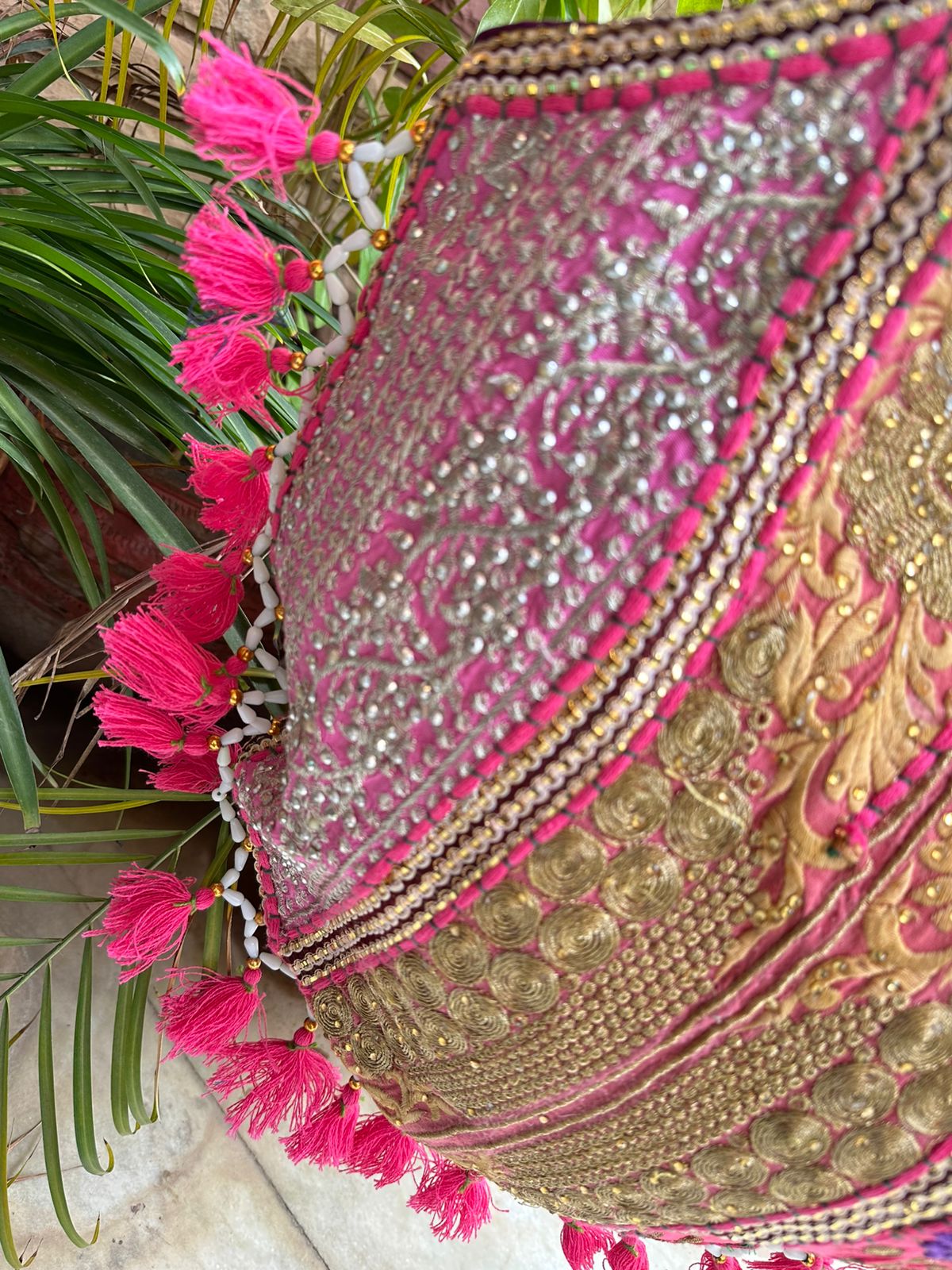 Pink Vintage Banjara Patch Work Embroidery Tote Bags