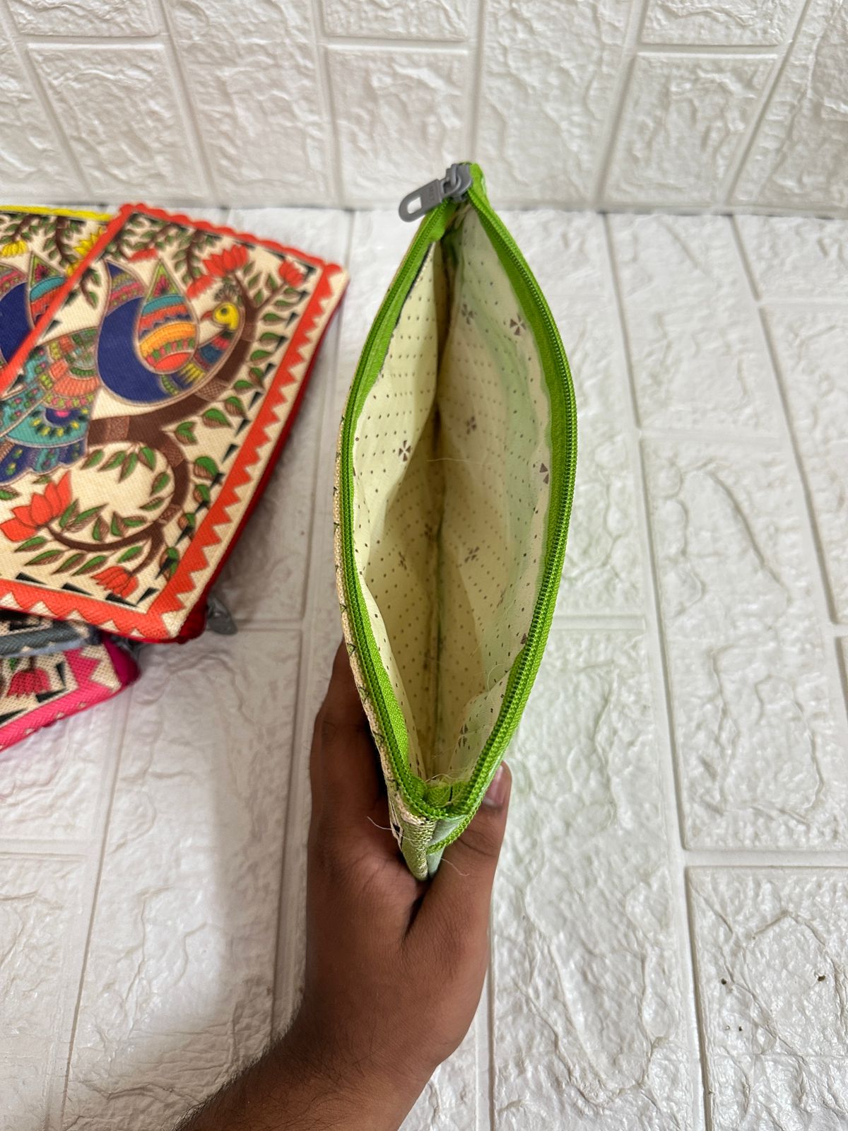 Madhubani Print Pouches, Clutches, Bags For Return Gifts