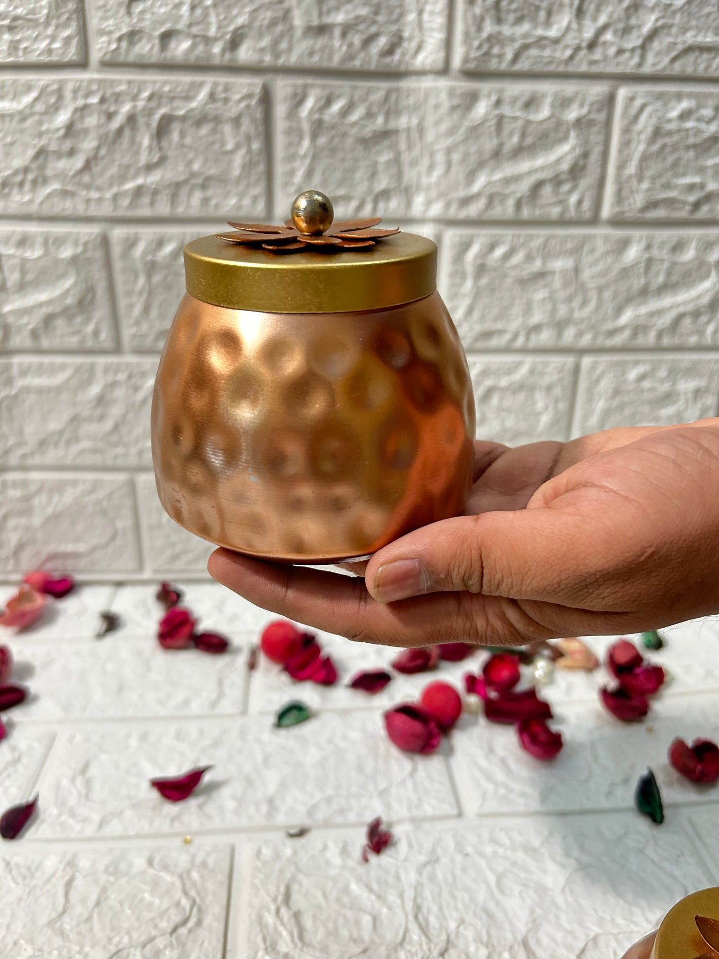 Golden Hammered Jar Chocolate Dry Fruit Box Diwali Gifting Boxes For Guests
