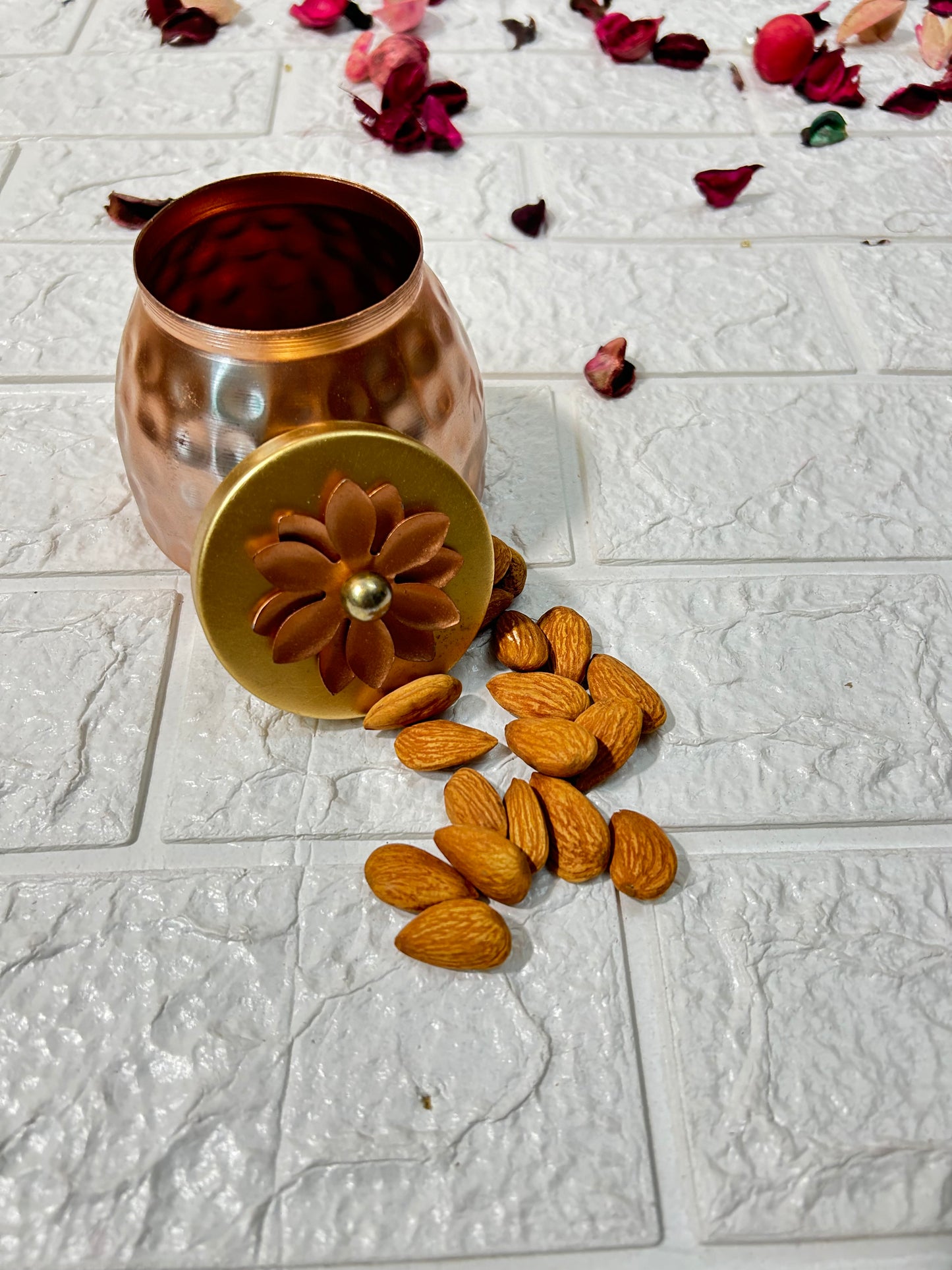 Golden Hammered Jar Chocolate Dry Fruit Box Diwali Gifting Boxes For Guests