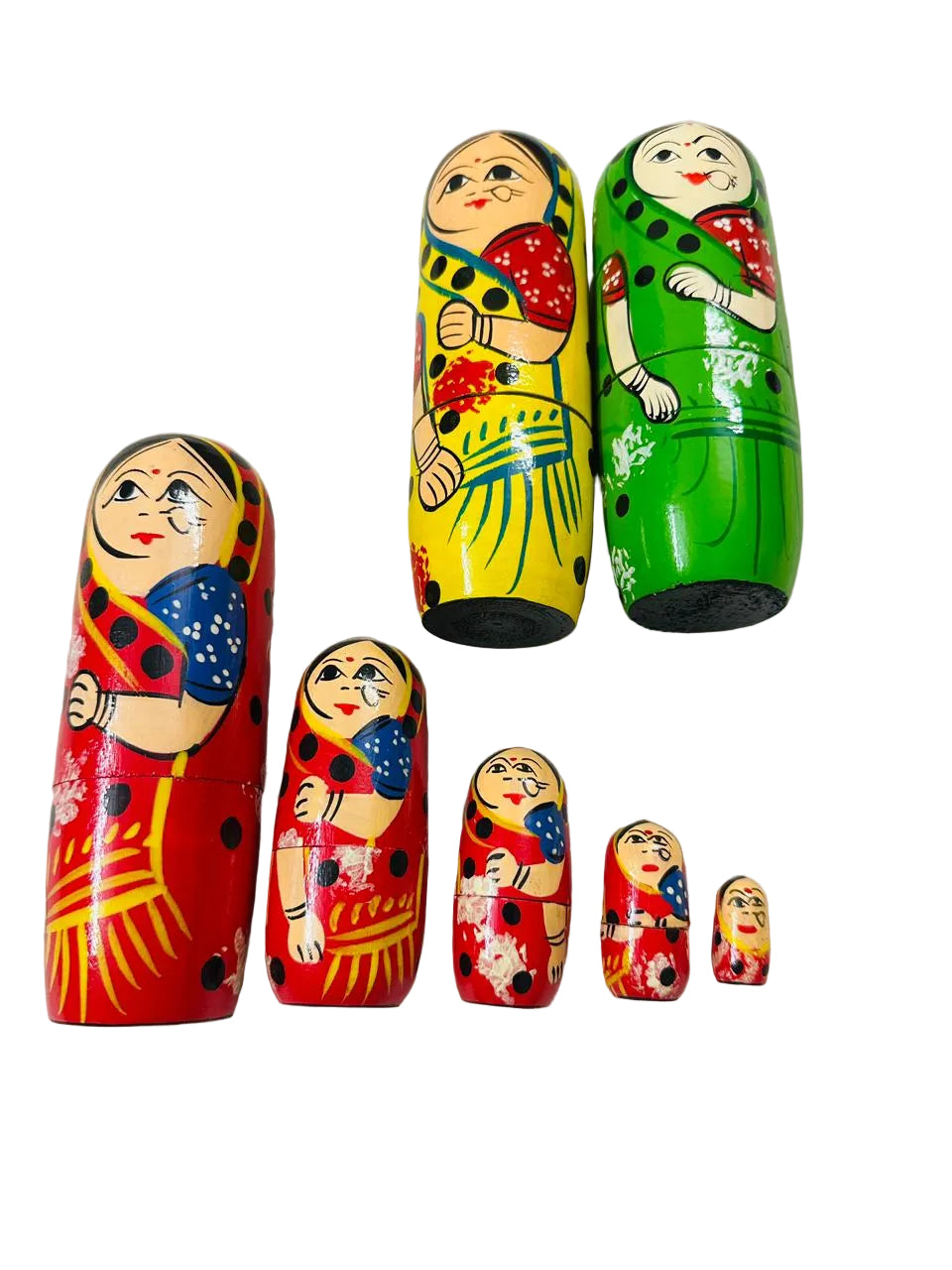 Wooden Hand Painted Nesting Dolls Baby Shower, Wedding Favors, Return Gifts
