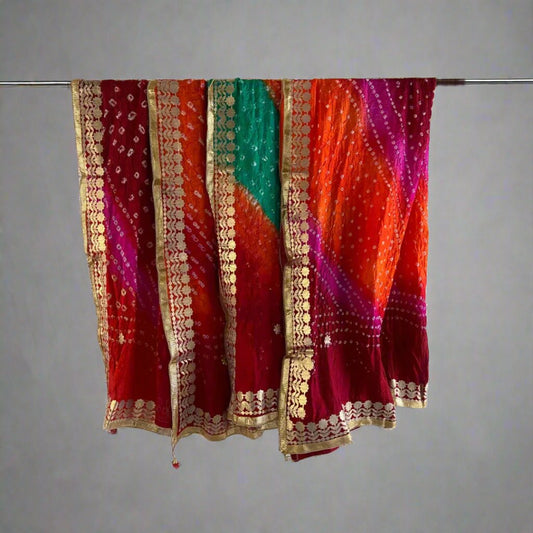 Bandhani Gota Patti Dupatta For Mehndi Gifts, Mehndi Favors, Bridesmaid Gifts, Return Gifts For Guests