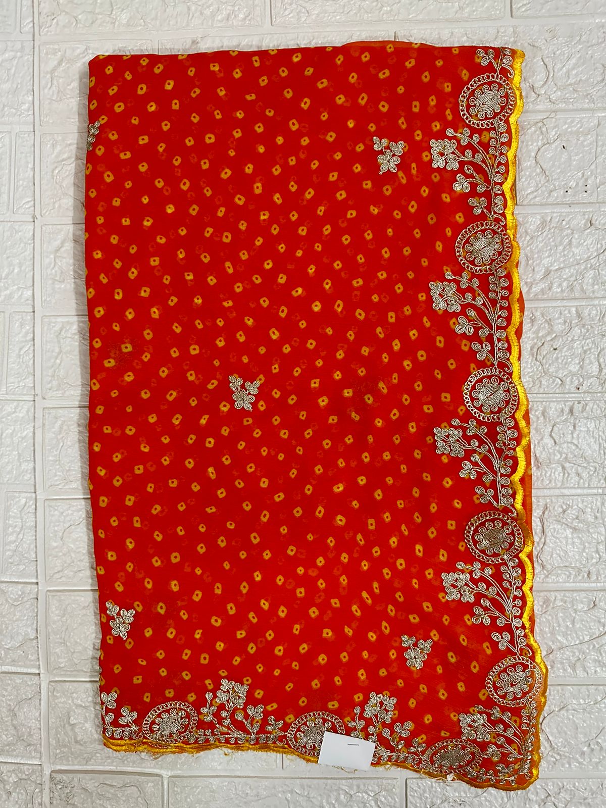 Yellow Bandhani Traditional Party Wear Saree