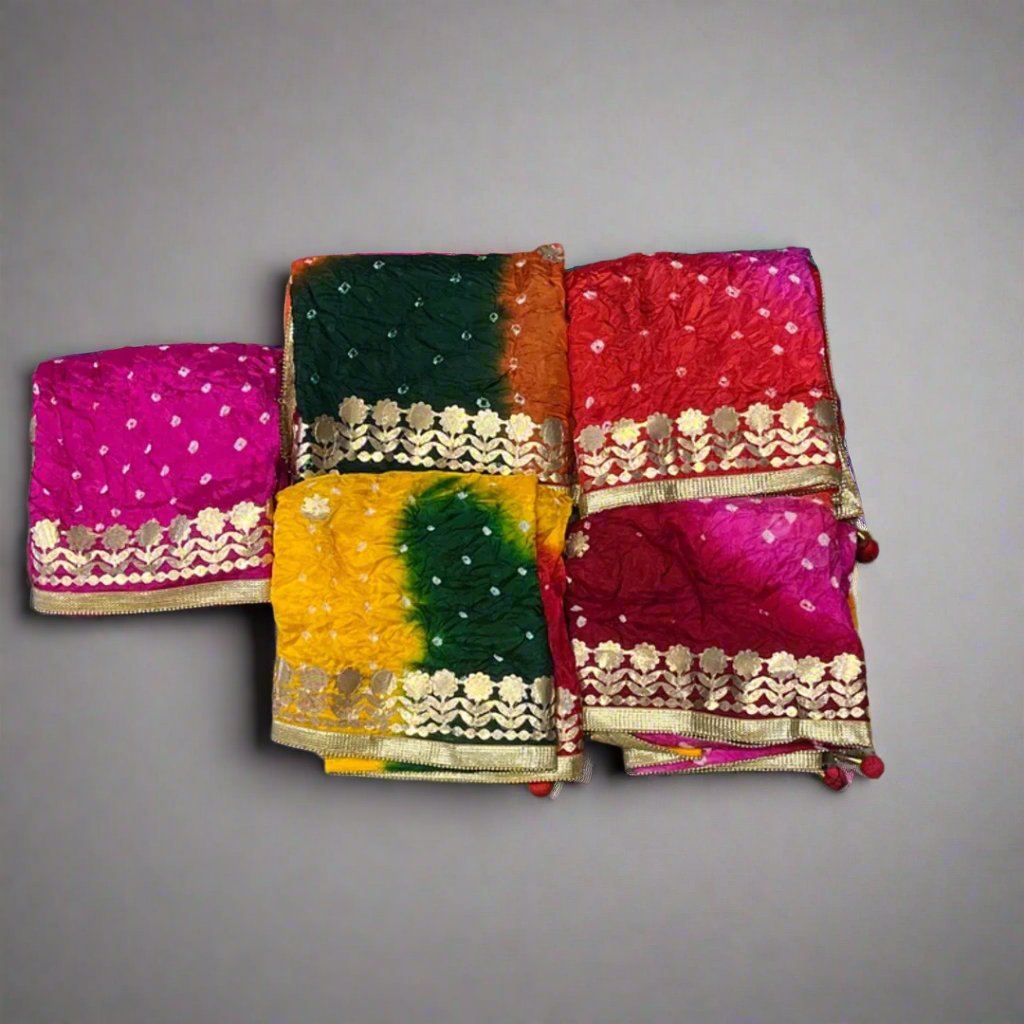 Bandhej Gota Patti Dupatta, Scarf For Mehndi Gifts, Mehendi Favors, Bridesmaid Gifts, Return Gifts For Guests, Sangeet Gifts