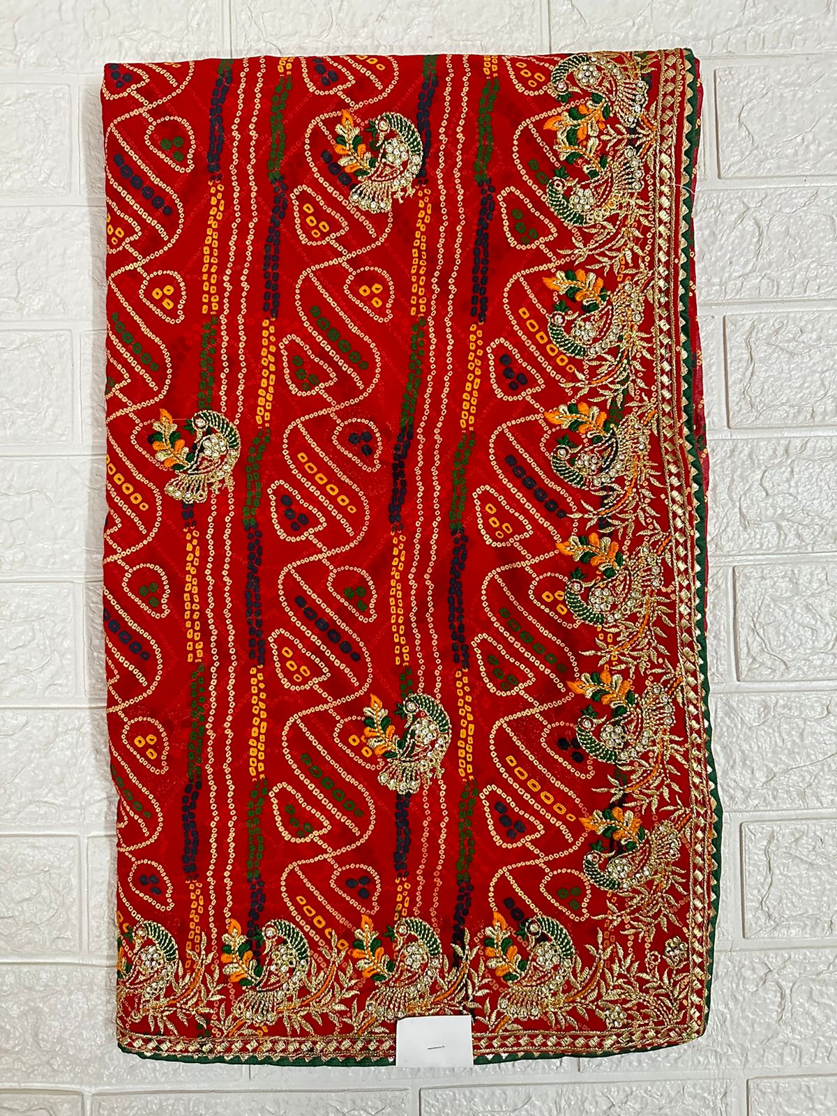 Red Bandhej Traditional Rajasthani Saree