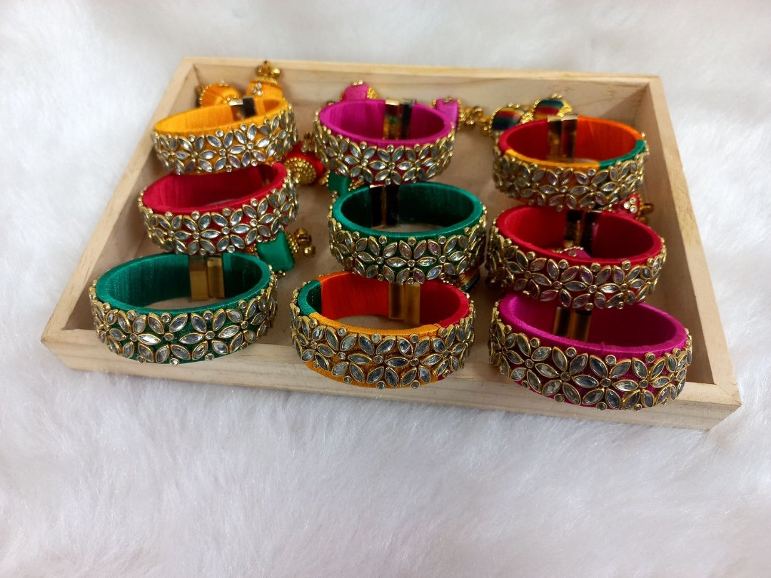 Openable Silk Thread Bangles Mehndi Favors Bridesmaid Gifts Wedding Return Gifts For Guests Marriage Women's Bulk Gifts