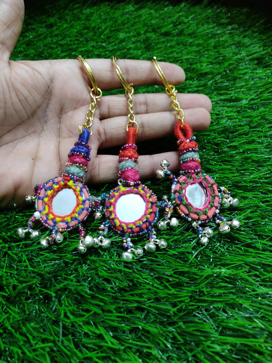 Rajasthani Banjara Tassel Mirror Keychains Return Gifts