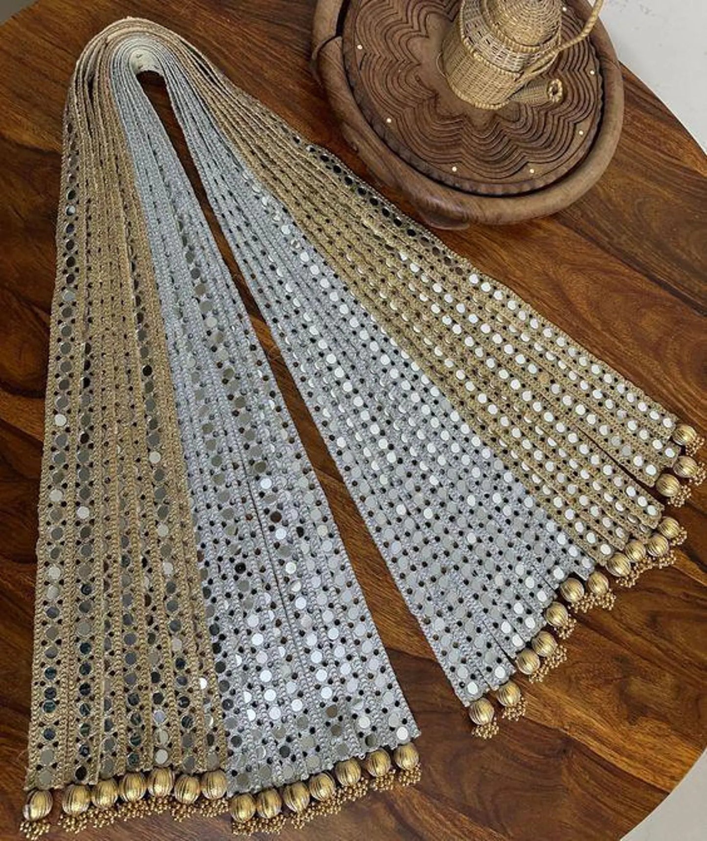 Mirror Work Baraat Swagat Patka, Dupatta