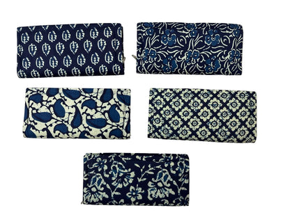 Indigo Block Print Clutch Bags For Gifts