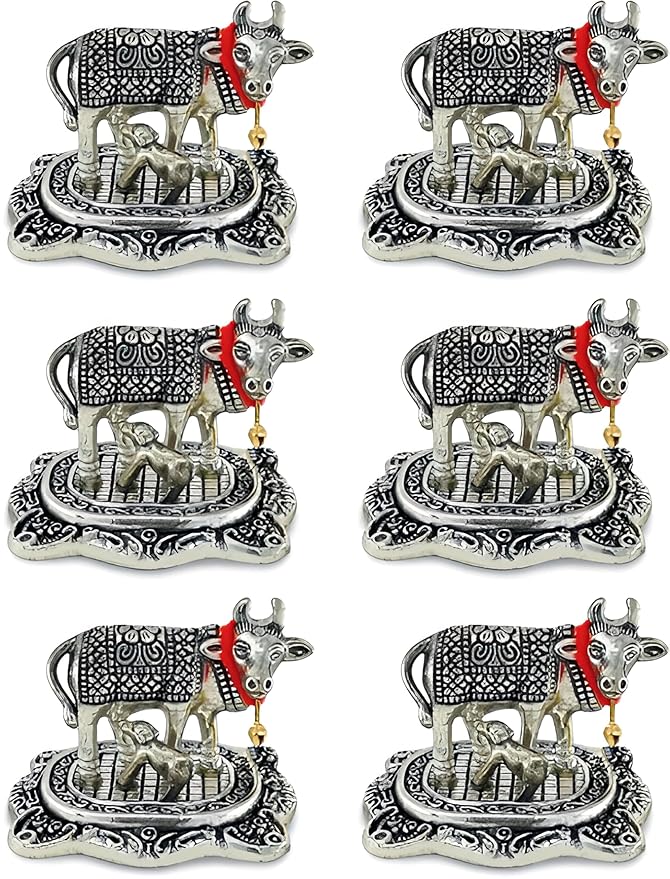 Metal Kamdhenu Cow & Calf Idol Return Gifts