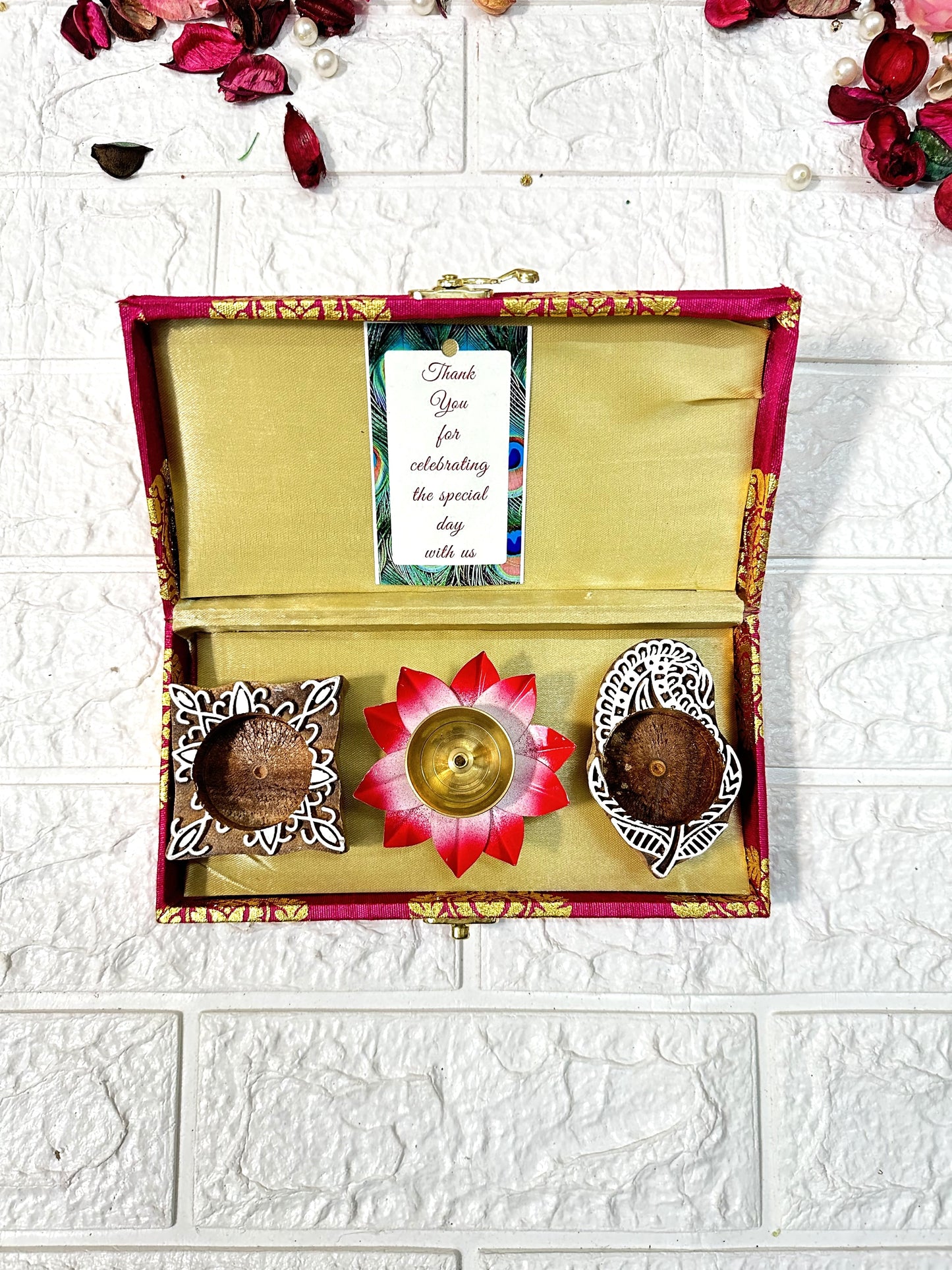 Combo Of T-Light Candle Holders & Diya For Diwali Gifts, Wedding Return Gifts