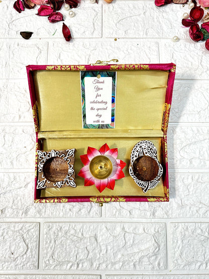 Combo Of T-Light Candle Holders & Diya For Diwali Gifts, Wedding Return Gifts