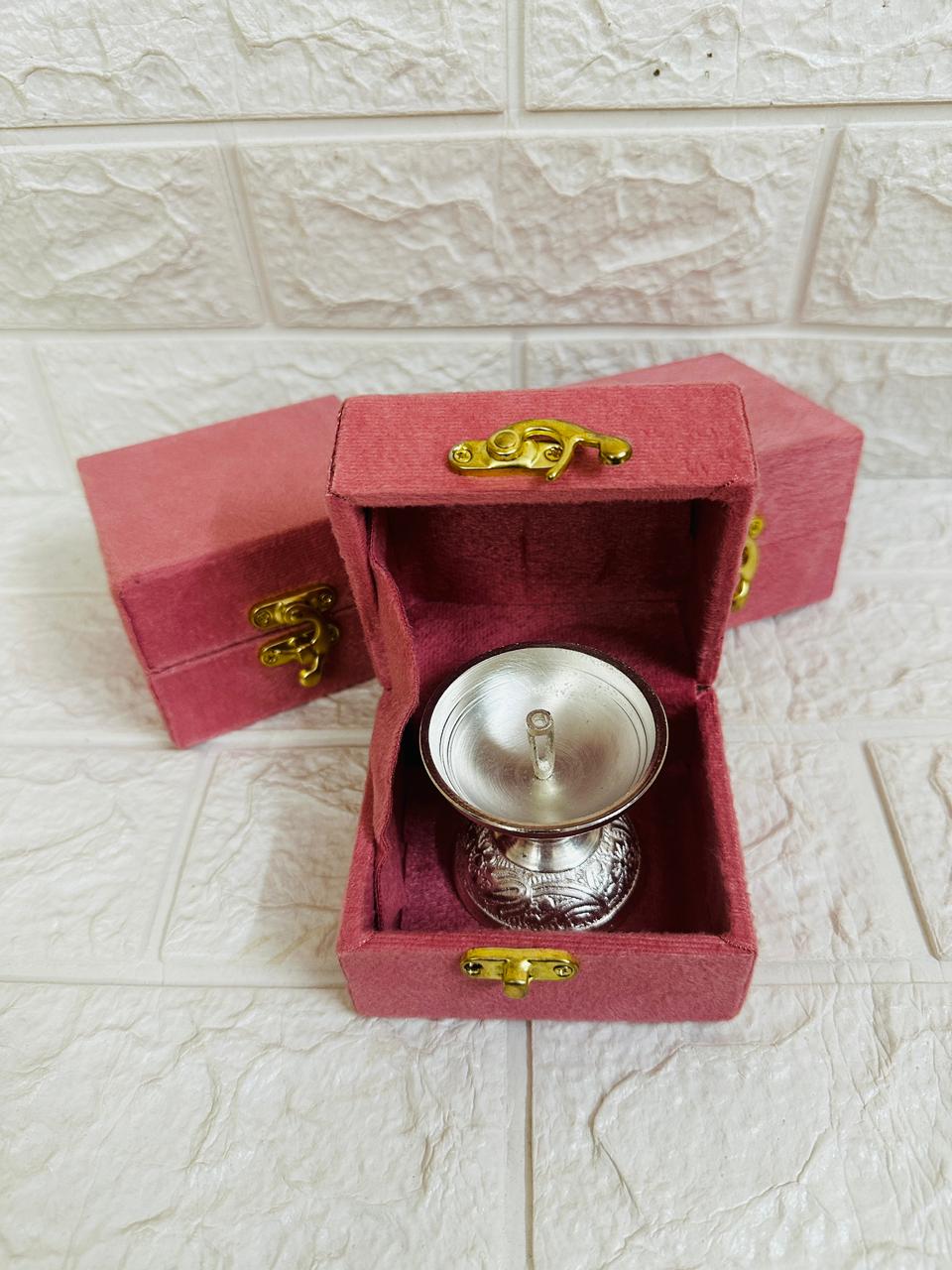 German Silver Diya, Oil Deepam With Box Packing For Gifts