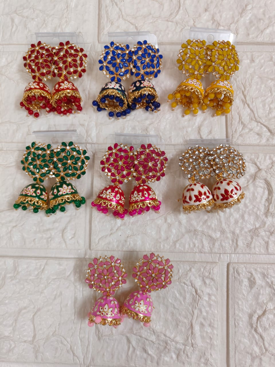 Meenakari Floral Earrings, Mehndi Favours, Return Gift For Women's