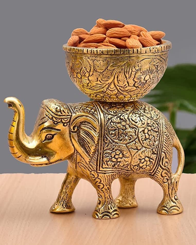 Metal Elephant Dryfruit Bowl Wedding, Puja, Housewarming Return Gifts