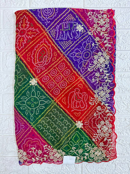 Traditional Rajasthani Bandhani Party wear Saree