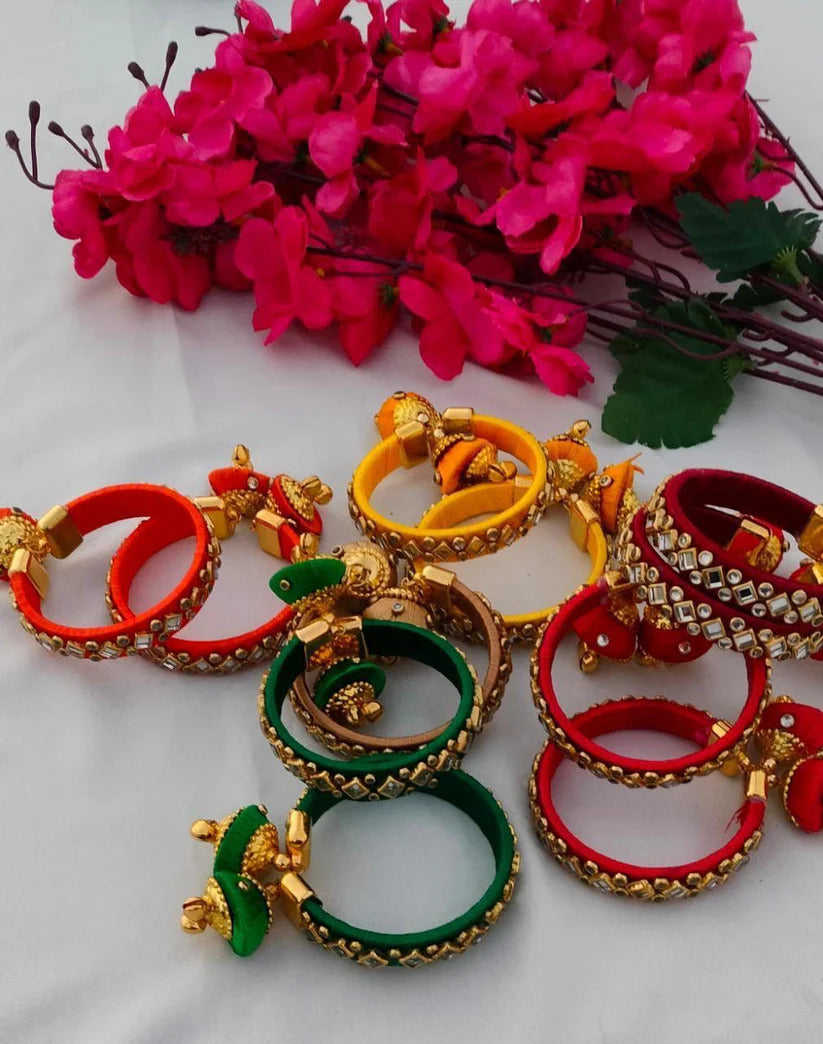 Bulk Order • Silk Thread Indian Bangles • Assorted Zari Bangles • Wedding Gifts • Henna Gift • Bridal Shower gift store • Indian Party favors