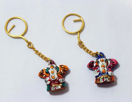 Ganesha Metal Hand Painted Keychains