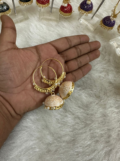 Multicolor Meenakari Hoop Earrings, Women's Wedding Favors, Party Return Gifts