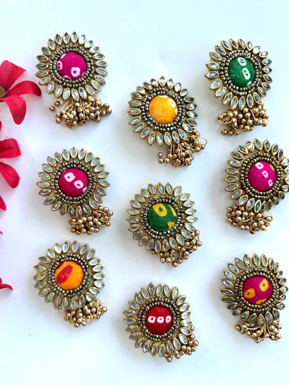 Bandhani Brooch Saree Pin Wedding Favors Baraat Swagat Welcome Gifts