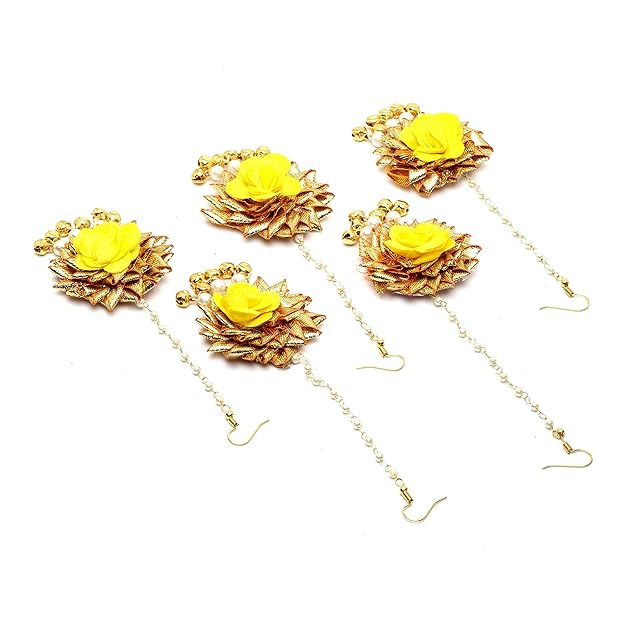 Yellow Gota Maang Tikka For Mehendi Haldi Women's Gifts