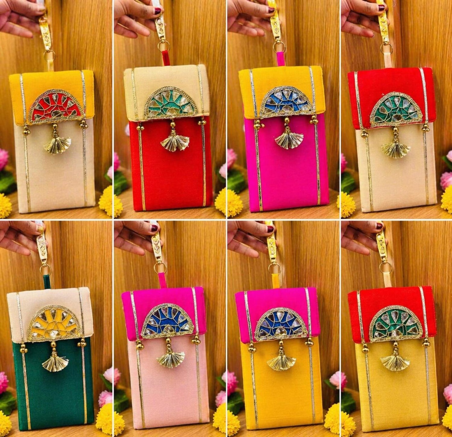Gota Mobile Clutch, Satka Style Ethnic Wedding Favor Bag