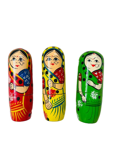 Wooden Hand Painted Nesting Dolls Baby Shower, Wedding Favors, Return Gifts